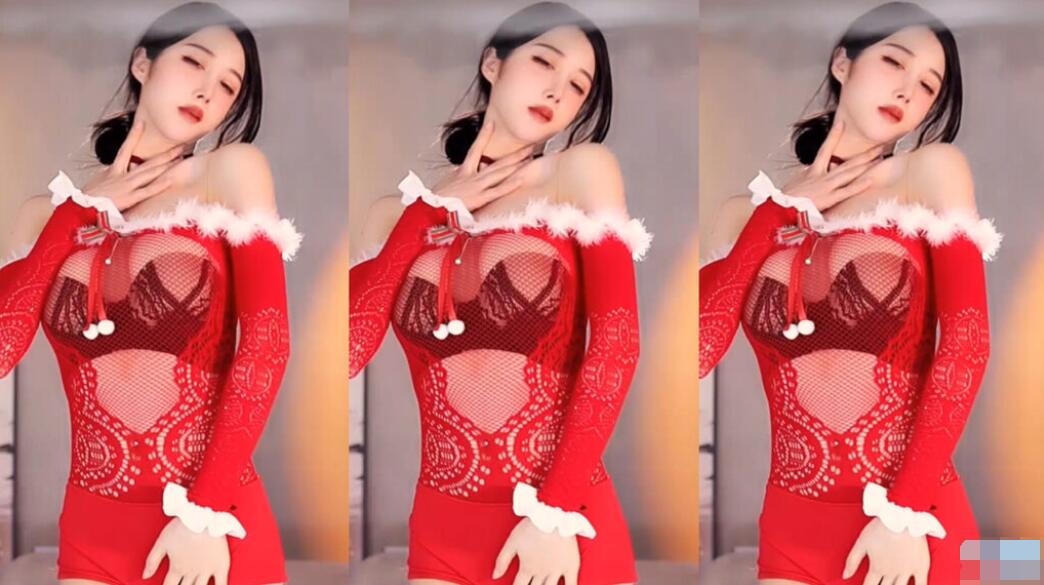 【斗鱼、小南南】火红透视内衣，性感黑丝（1V）