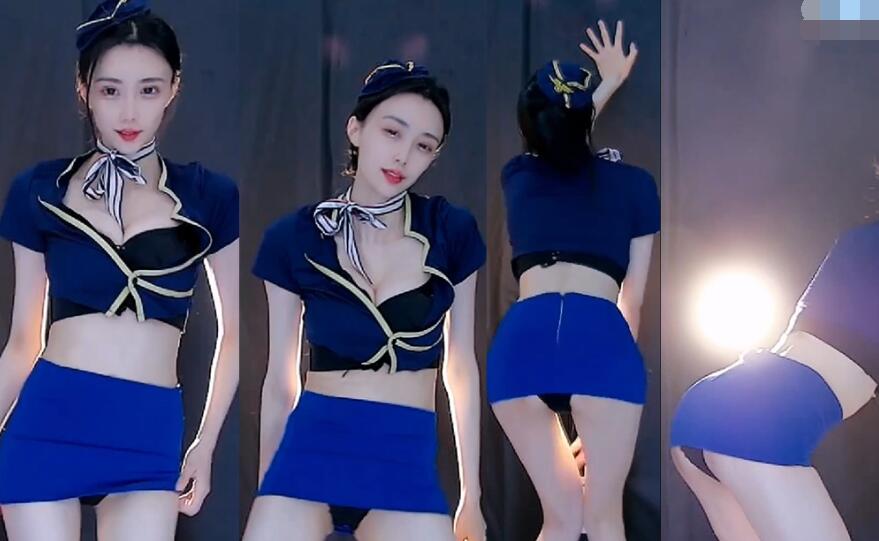 【CC、白妖妖】新空姐制服定制热舞！爆乳空姐 超短裙疯狂陋底（2V）