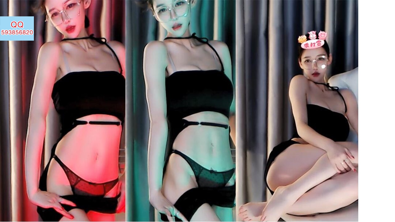 【CC、小安扬】高颜值九头身极品尤物，双腿修长饱满，黑丝丁字（2V）