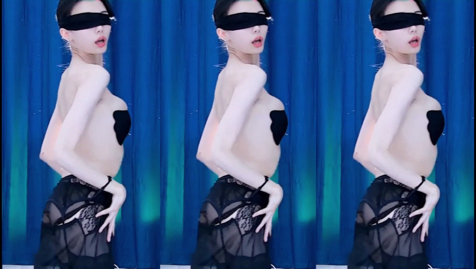 【CC、白妖妖】露脸半果乳贴，脱衣舞，抖匈舞（2V）