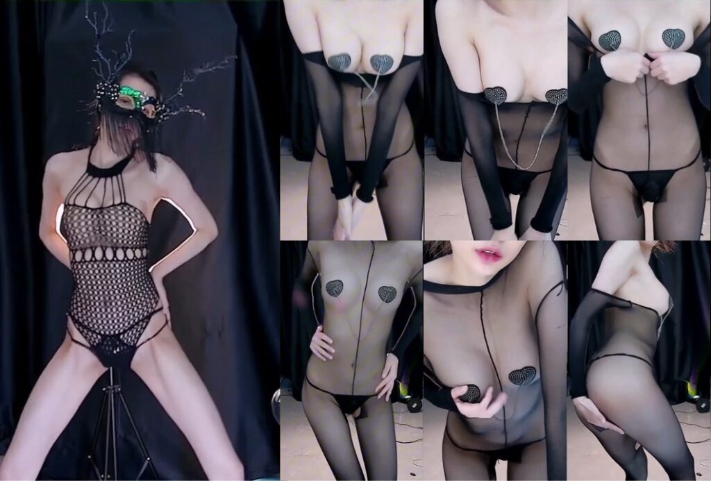 【CC、白妖妖】透视薄纱，性感乳贴，情趣丁字，翘臀美乳，白妖妖身材真棒，就是不会跳舞，跳的很尬（2V）