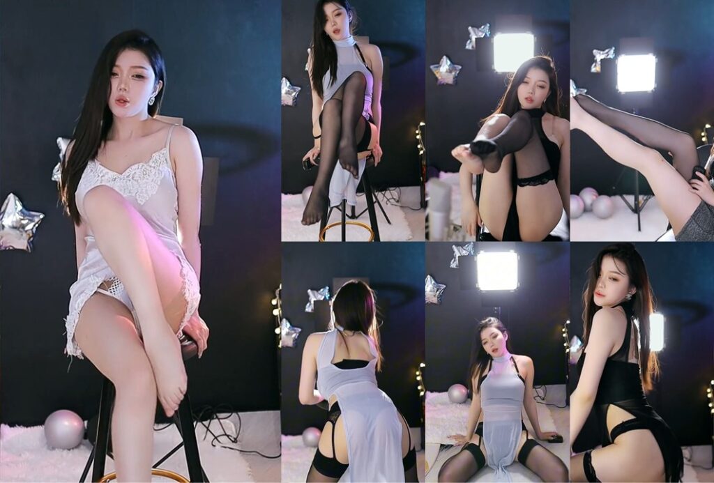 【虎牙、元气宝】吊带黑丝，性感白丝，肉丝，顶臀，抬腿漏内，御姐范十足（8V）