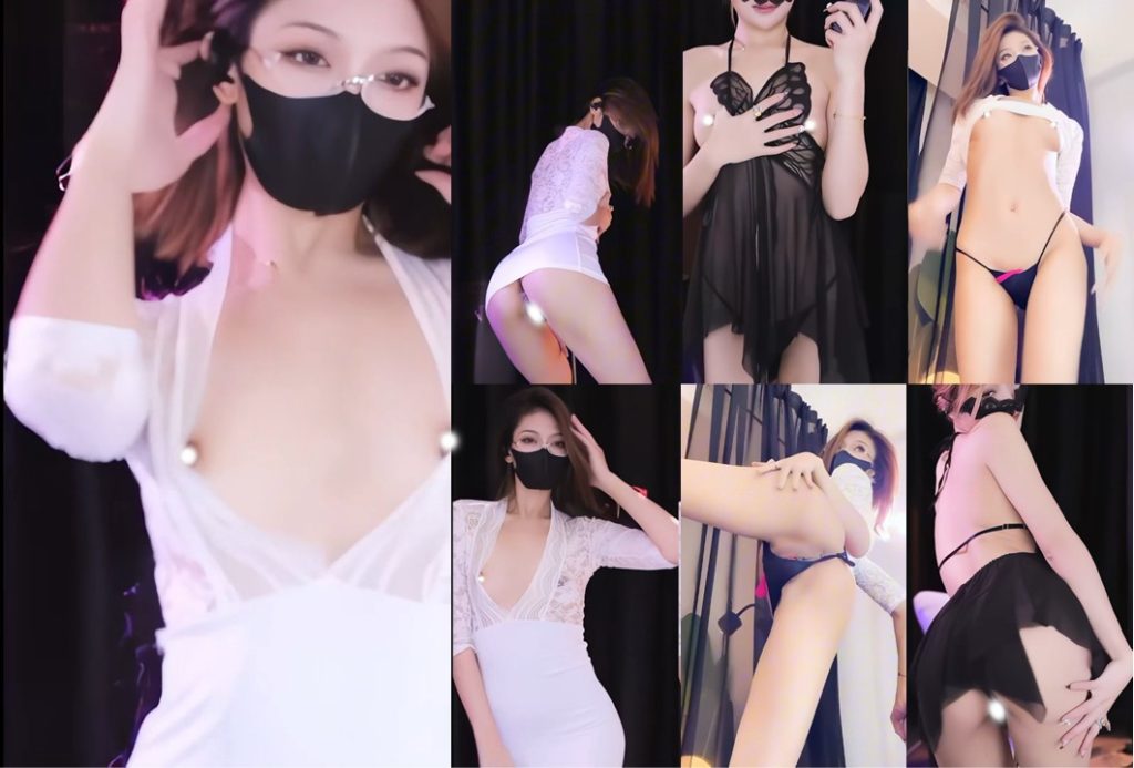 【bigo、LucyKI】漏奶头，顶臀漏骚穴，道具全程塞穴里骚舞（4V）