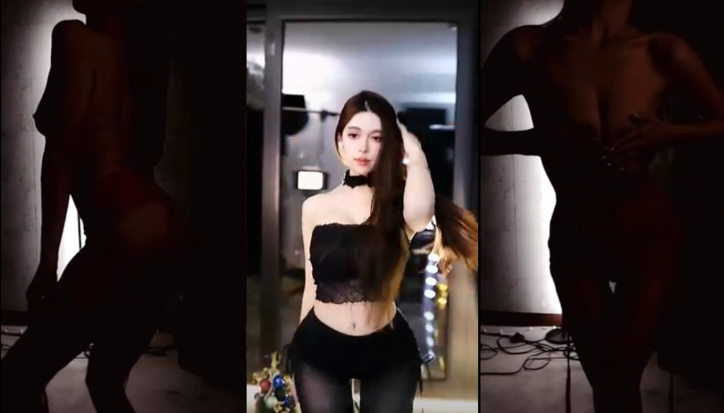 【虎牙、石瑶】虎牙顶级御姐，果体影子舞，昏暗的灯光下，挺胸，奶头看的清清楚楚（2V）