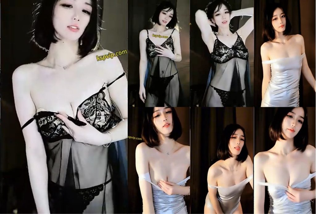 【虎牙、刘钞钞】真空银衫，奶头凸起，情趣透视吊带，蕾丝内裤，太骚了（2V）