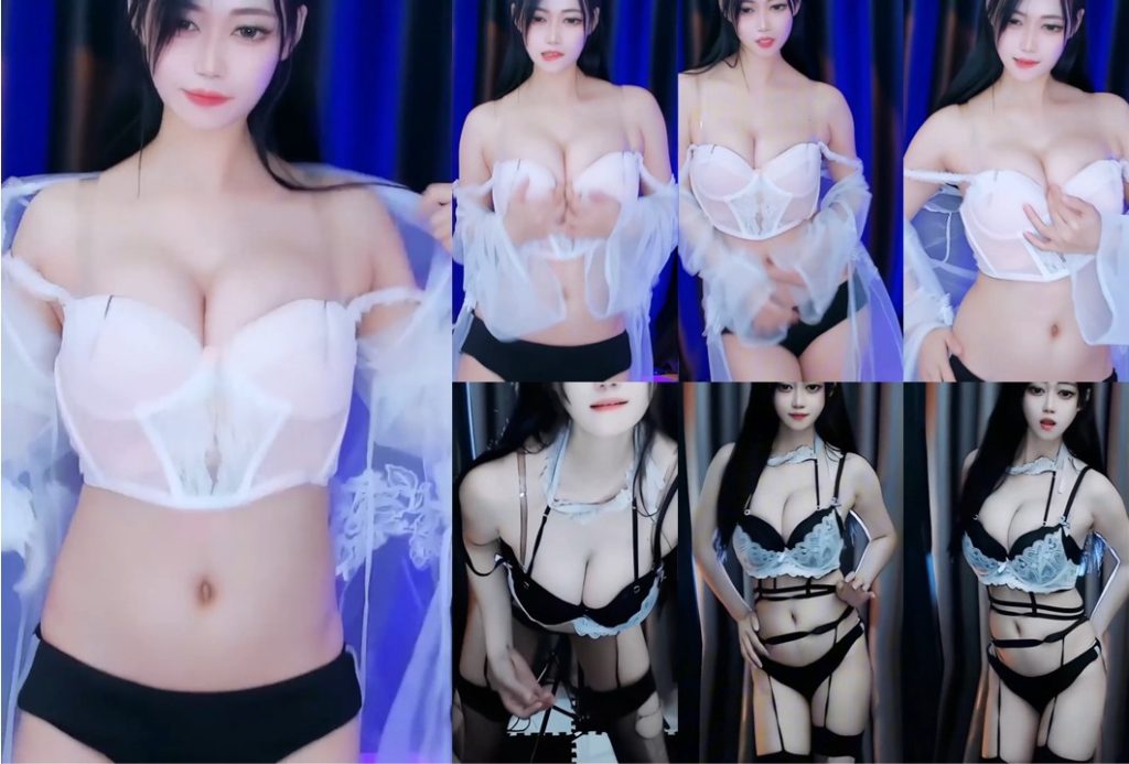 【漂漂、弯弯】雪白酥胸，手插胸，白花花的奶子上下抖动，情趣吊带，太骚浪了（2V）